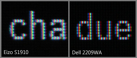 ClearType text on Eizo S1910 and Dell 2209WA